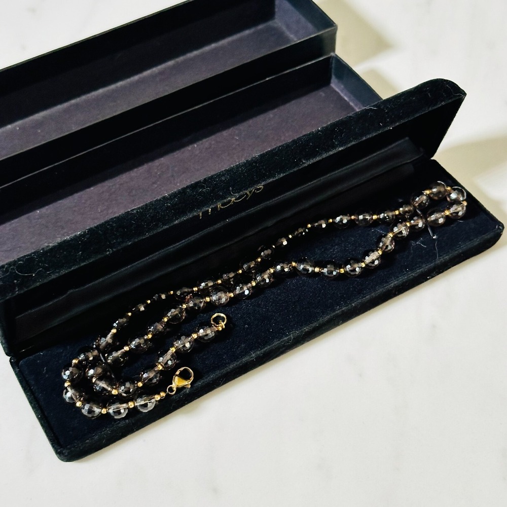 Estate Smoky Brown Quartz Crystal Style Bead Necklace The Jewelers at Macy's - Picture 4 of 6
